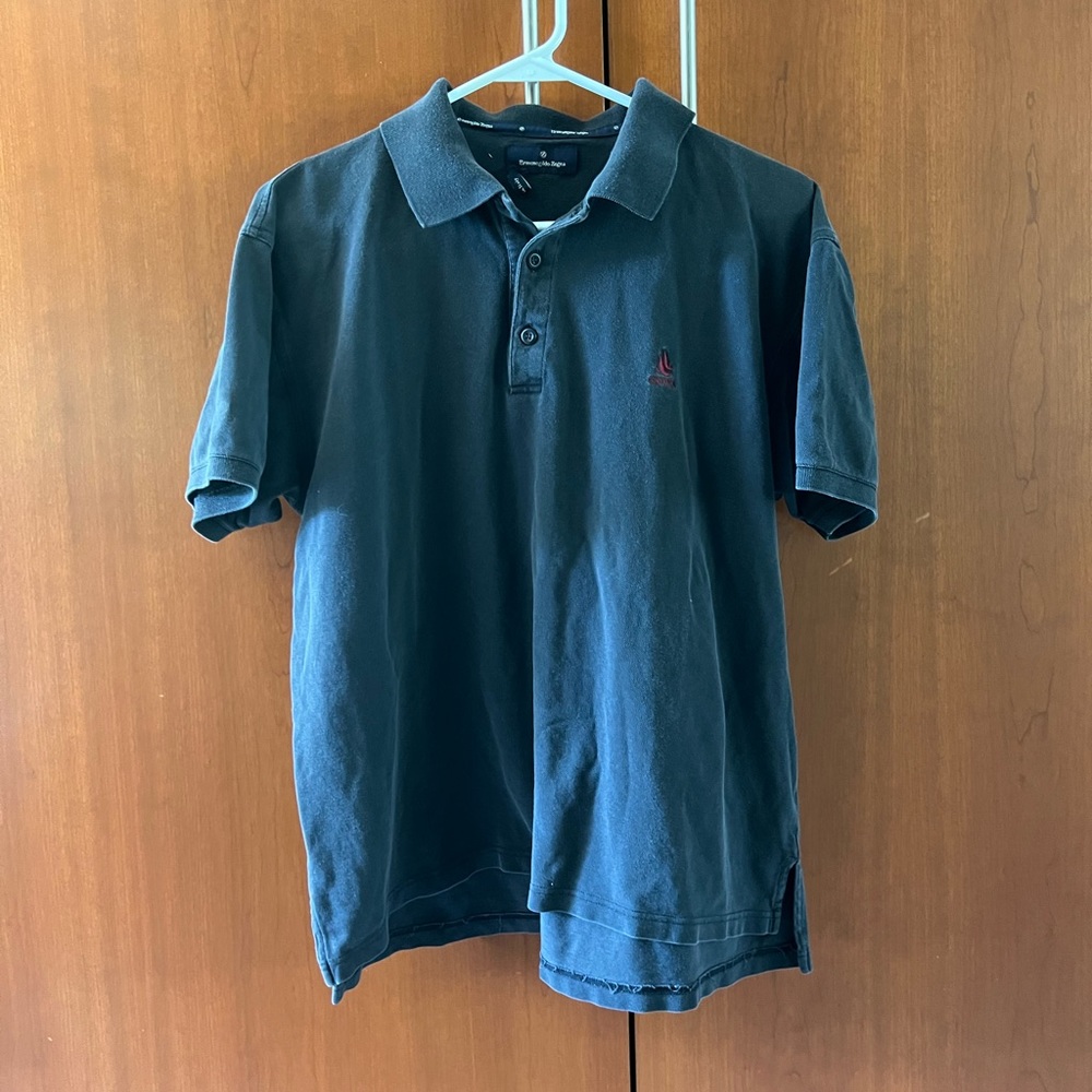 Men's Ermenegildo Zegna Polo Shirt in Black size Medium